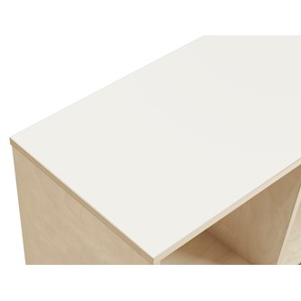 Kubus vitpigmenterad 3 fack med spegelrygg