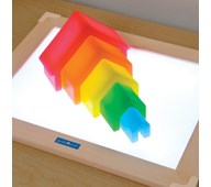 Färgglada hus, regnbåge