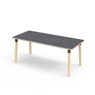 Bord Helmi akustik linoleum 180x80 cm svart hylsa