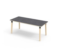 Bord Helmi akustik linoleum 180x80 cm svart hylsa