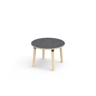 Bord Helmi akustik linoleum ø 90 cm svart hylsa