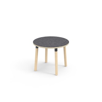 Bord Helmi akustik linoleum ø 90 cm svart hylsa