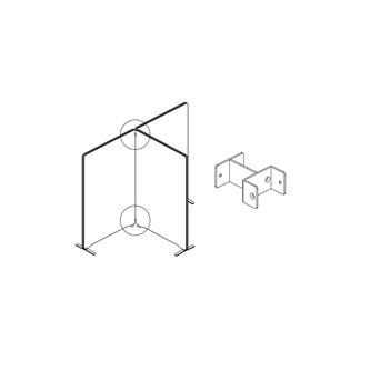 Edge koppling 3 skärmar, T-form 90°