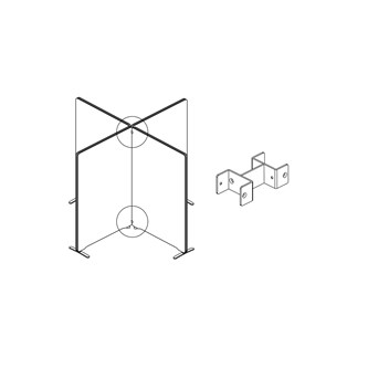 Edge koppling 4 skärmar, X-form 90°
