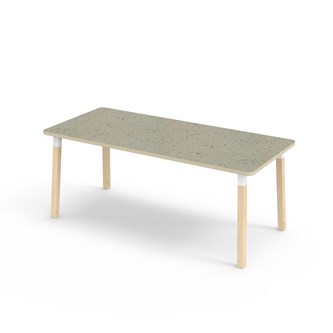 Bord Helmi akustik linoleum 180x80 cm vit hylsa