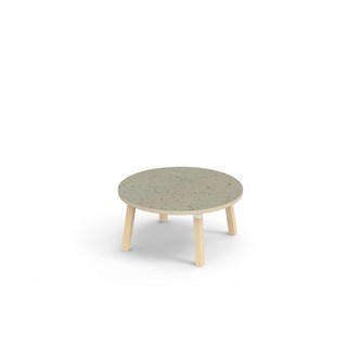 Bord Helmi akustik linoleum ø 90 cm vit hylsa