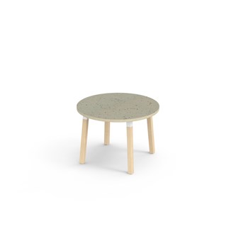 Bord Helmi akustik linoleum ø 90 cm vit hylsa