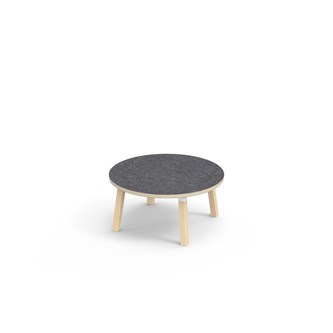Bord Helmi akustik linoleum ø 90 cm vit hylsa