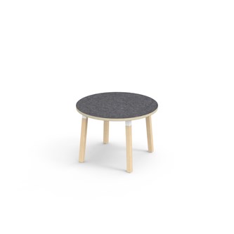Bord Helmi akustik linoleum ø 90 cm vit hylsa