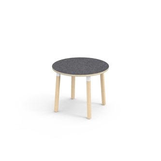 Bord Helmi akustik linoleum ø 90 cm vit hylsa