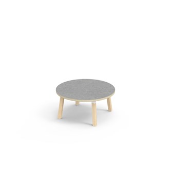 Bord Helmi akustik linoleum ø 90 cm vit hylsa