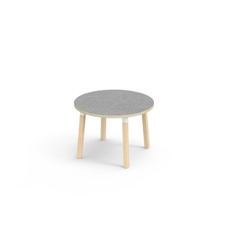 Bord Helmi akustik linoleum ø 90 cm vit hylsa