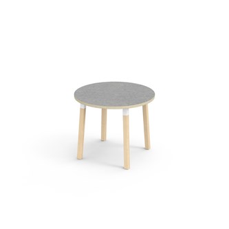 Bord Helmi akustik linoleum ø 90 cm vit hylsa