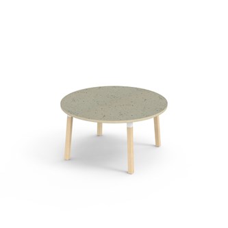 Bord Helmi akustik linoleum ø 120 cm vit hylsa