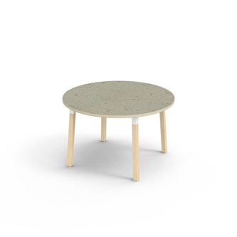 Bord Helmi akustik linoleum ø 120 cm vit hylsa