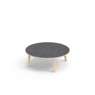 Bord Helmi akustik linoleum ø 120 cm vit hylsa