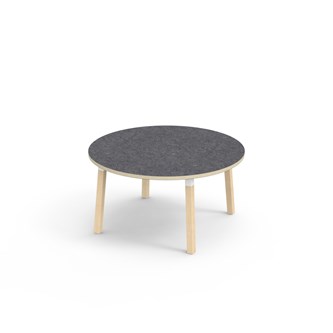 Bord Helmi akustik linoleum ø 120 cm vit hylsa