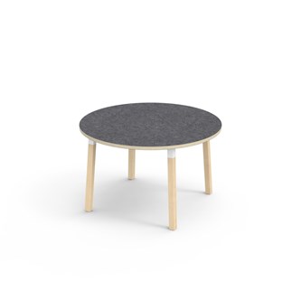 Bord Helmi akustik linoleum ø 120 cm vit hylsa