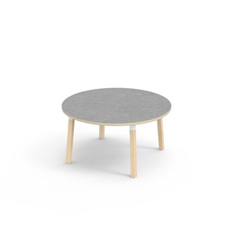 Bord Helmi akustik linoleum ø 120 cm vit hylsa