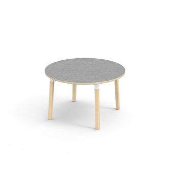 Bord Helmi akustik linoleum ø 120 cm vit hylsa