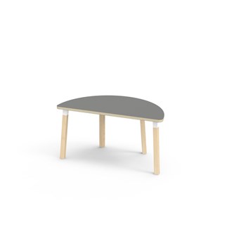 Bord Helmi FSC akustiklaminat halvrunt 120-60 cm vit hylsa