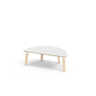 Bord Helmi FSC akustiklaminat halvrunt 120-60 cm vit hylsa