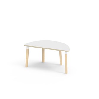 Bord Helmi FSC akustiklaminat halvrunt 120-60 cm vit hylsa