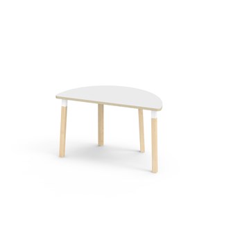 Bord Helmi FSC akustiklaminat halvrunt 120-60 cm vit hylsa