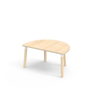 Bord Helmi FSC laminat halvrunt 120-80 cm vit hylsa