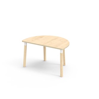 Bord Helmi FSC laminat halvrunt 120-80 cm vit hylsa