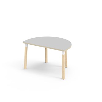 Bord Helmi FSC laminat halvrunt 120-80 cm vit hylsa