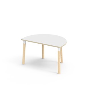 Bord Helmi FSC laminat halvrunt 120-80 cm vit hylsa