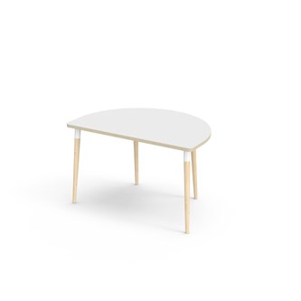 Bord My FSC laminat halvrunt 120-80 cm vit hylsa