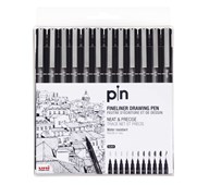 Fineliner Uni Pin, 12-pack