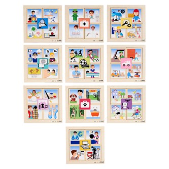 Pussel med olika yrken, 10 st