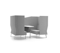 Mr Box Meeting Point Highback 2-sits medstativ silver