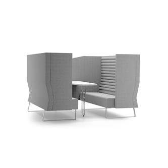 Mr Box Meeting Point Highback 3-sits medstativ silver