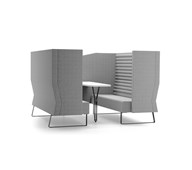 Mr Box Meeting Point Highback 3-sits medstativ svart