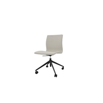 Konferensstol Tekla slät sits 4-kryss hjul svart