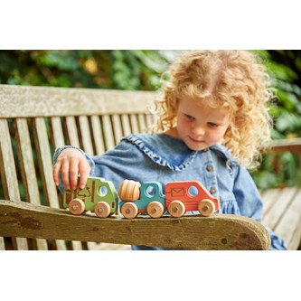 Färgade träbilar City service