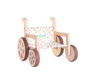 Rullstol i trä för docka