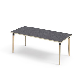 Bord Grow akustik linoleum 180x80 cm svart hylsa