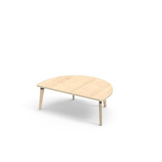 Bord Grow FSC laminat halvrunt 120-80 cm svart hylsa