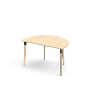 Bord Grow FSC laminat halvrunt 120-80 cm svart hylsa