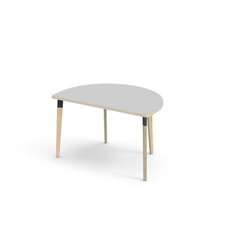 Bord Grow FSC laminat halvrunt 120-80 cm svart hylsa