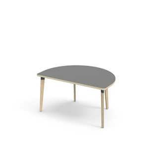 Bord Grow FSC laminat halvrunt 120-80 cm svart hylsa