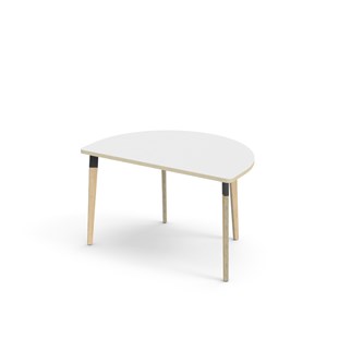 Bord Grow FSC laminat halvrunt 120-80 cm svart hylsa