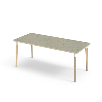 Bord Grow akustik linoleum 180x80 cm vit hylsa