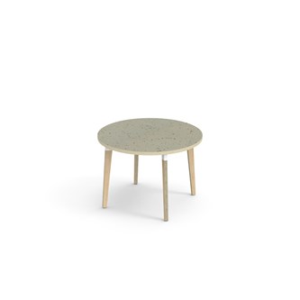 Bord Grow akustik linoleum ø 90 cm vit hylsa