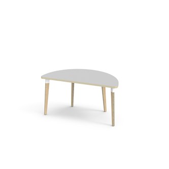 Bord Grow FSC laminat halvrunt 120-60 cm vit hylsa